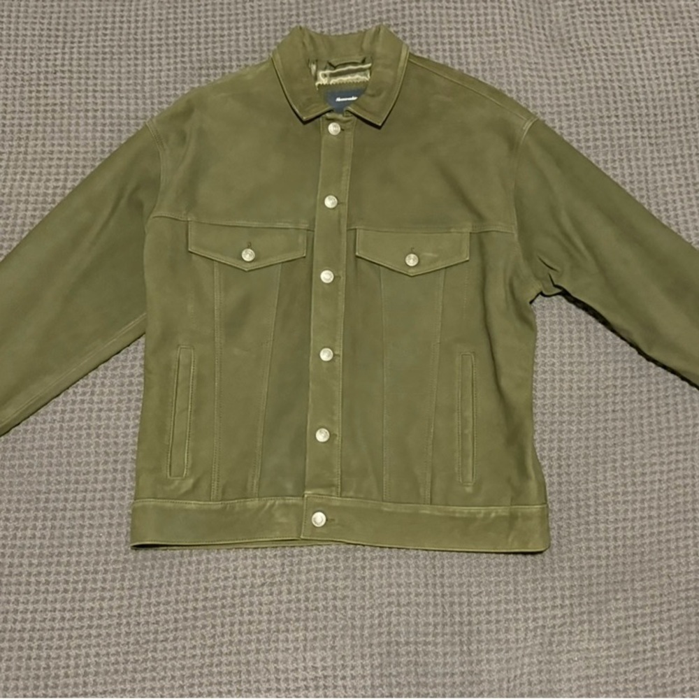 Abercrombie Olive Green Suede Jacket - New without tags